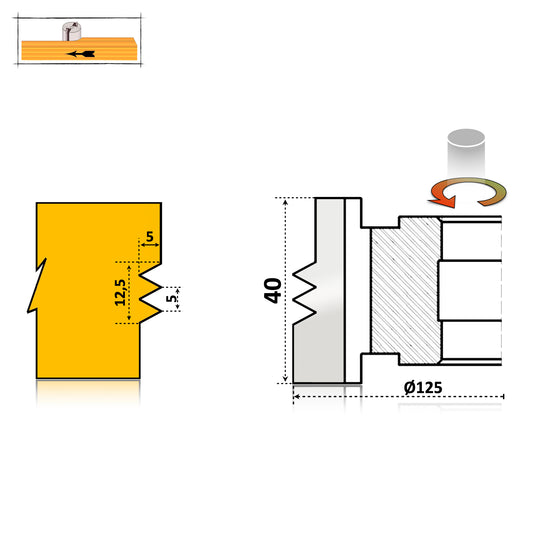 Freza Lemn pentru imbinare pe lat a scandura blat lemn panou de pana la 40 mm