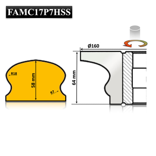Freza Mana Curenta grosime 64 mm de balustrade lux de interior