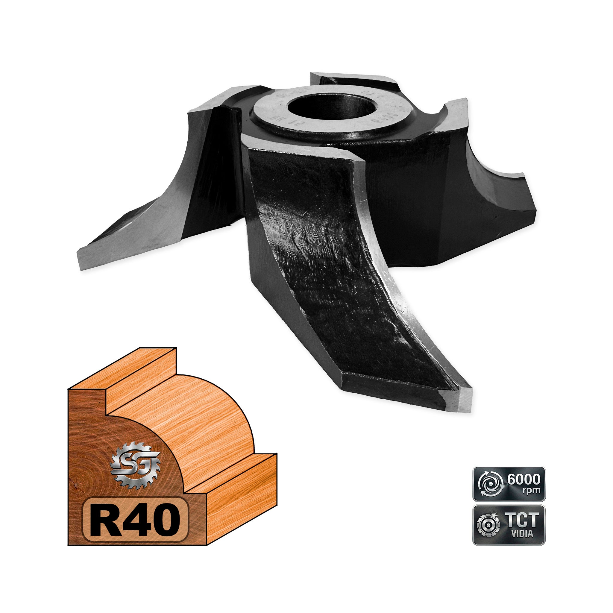 Freză pentru Lemn Sfert de Cerc Concav R40 mm - T.C.T Vidia – SolGrat
