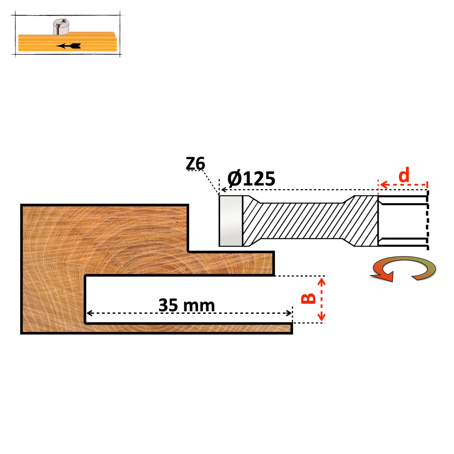 Freză Nut SolGrat Z6 | D=125 mm | 4 - 12 mm – Tăiș HSS Premium