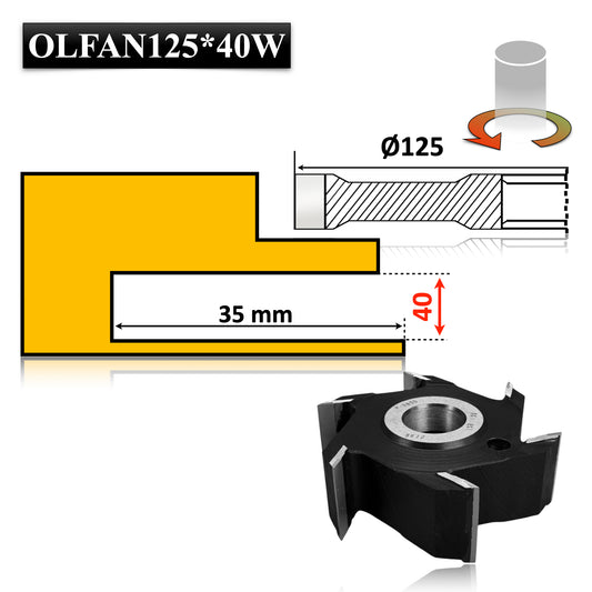 Freza Nut 125 x 30 x 40 Widia pentru lemn esenta moale sau tare, mdf, pal cu adancime profil 35 mm