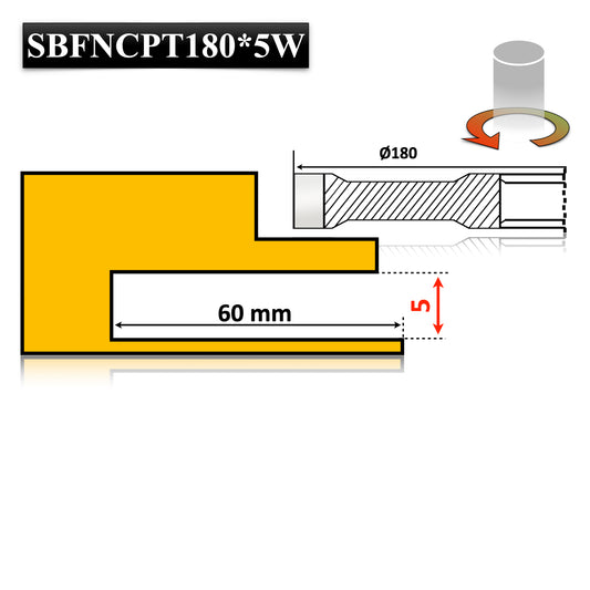 Freză pentru ulucuri și falturi din lemn, Vidia, diametru 180 mm, cu cuțit pre-tăietor pentru finisaj impecabil.
