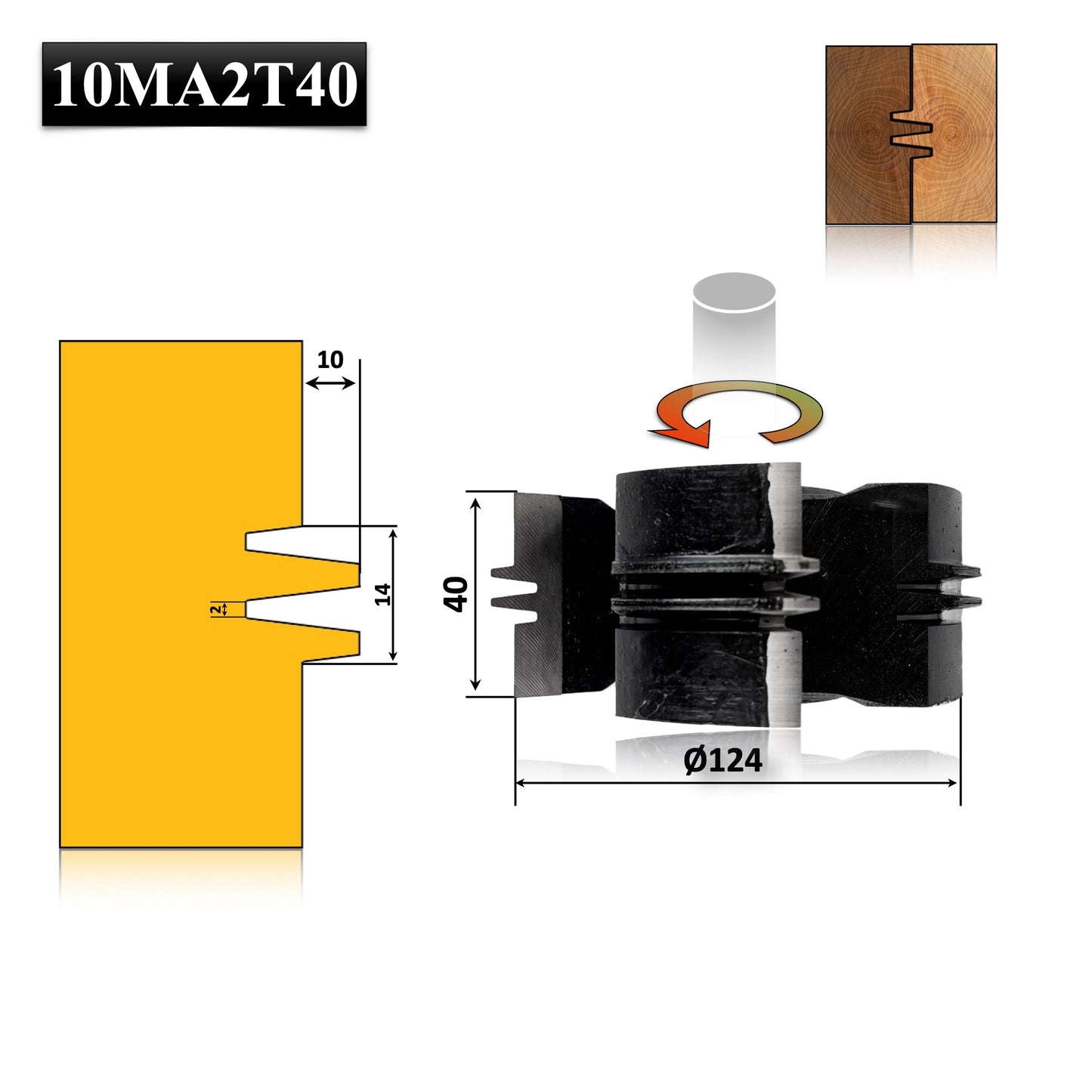 Freza de îmbinare în dinți – 125 mm, HSS brazată, turație maximă 9000 rpm. Perfectă pentru tâmplărie și îmbinări puternice în lemn.