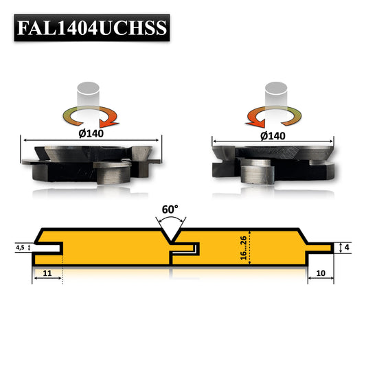 Set Freze pentru Lambriu cu Profil Tesit 30 Grade in V-joint pentru grosime de 6 si 26 mm nu sunt placate cu vidia
