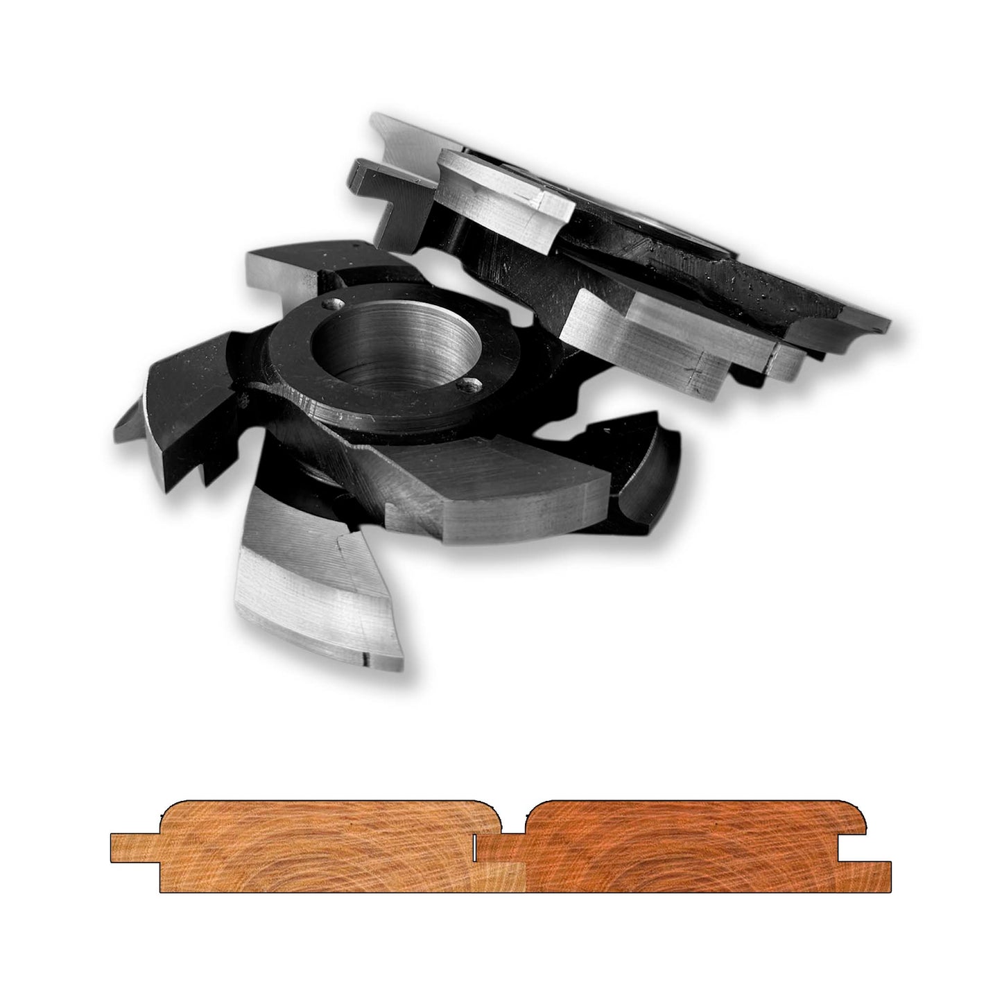 Freze profil rotund, 18 → 22 mm, HSS brazat – set complet 2+2 buc., ideal pentru finisaje estetice și prelucrarea eficientă a lambriului din lemn.