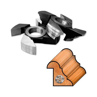 Set de freze pentru baghetă din oțel rapid HSS M2, ideal pentru profile decorative în lemn masiv de brad și stejar.