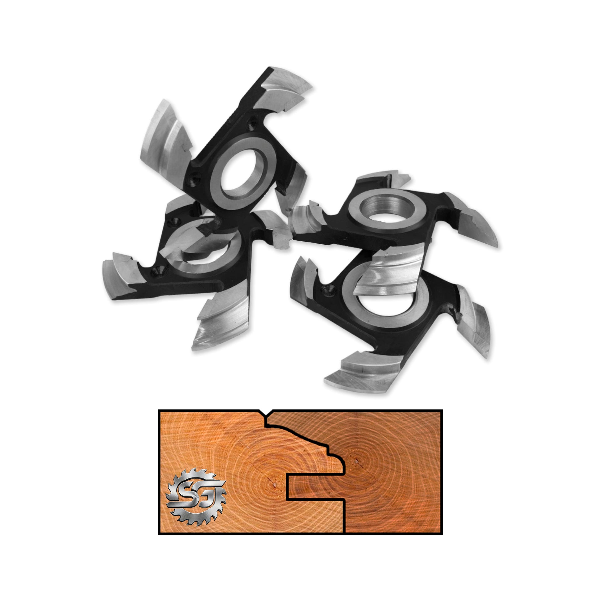 Set 4 freze profil și contraprofil pentru îmbinare mobilă Gratinski, material HSS cu 6.8% wolfram, pentru lemn masiv de esență tare și moale.