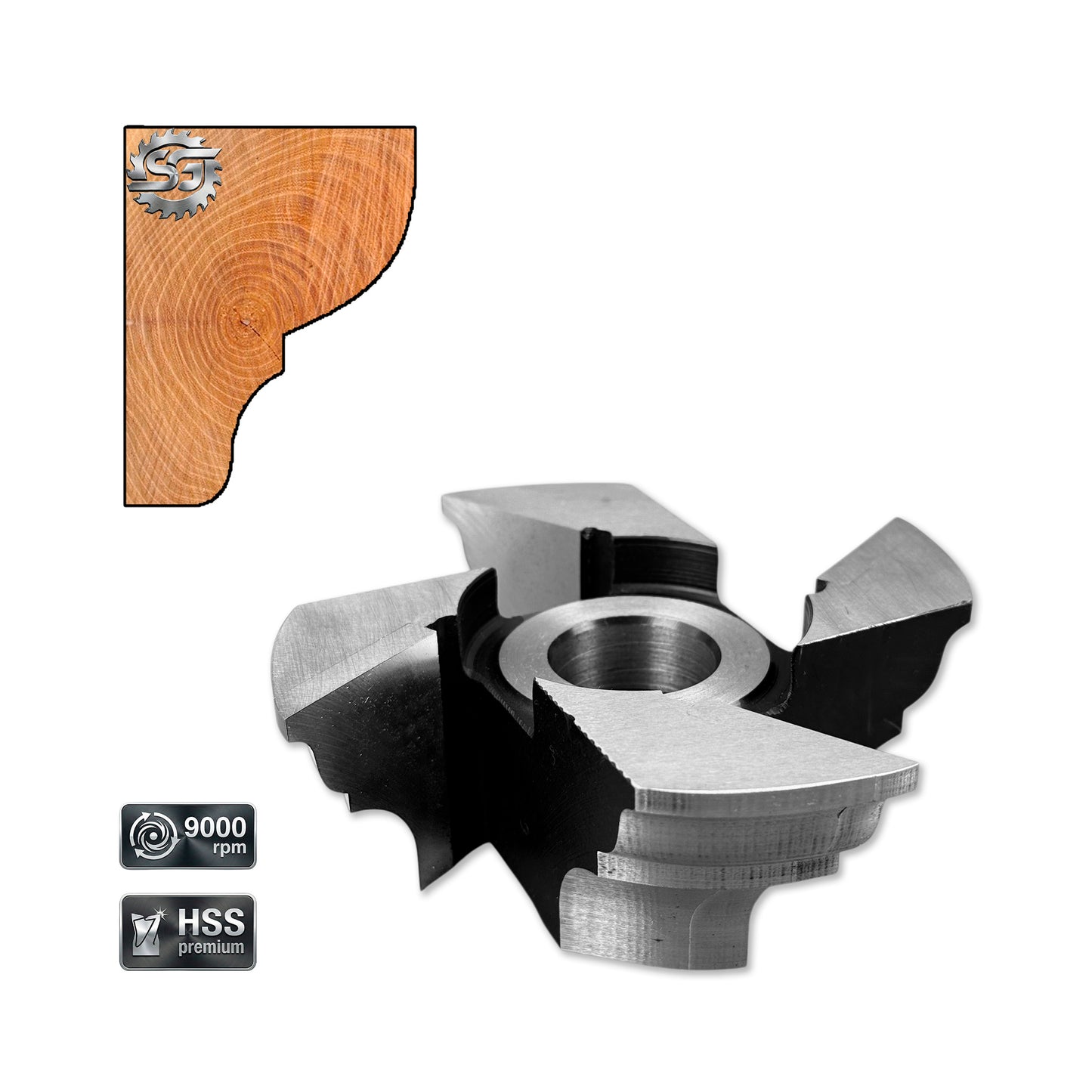 Freză pentru Cornișă Lemn Profil №1 - 50 mm HSS Premium