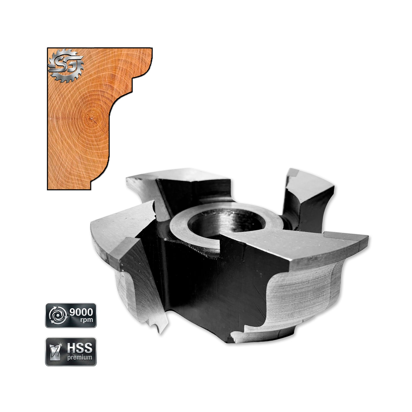 Freză pentru Cornișă Lemn Profil №2 - 50 mm HSS Premium