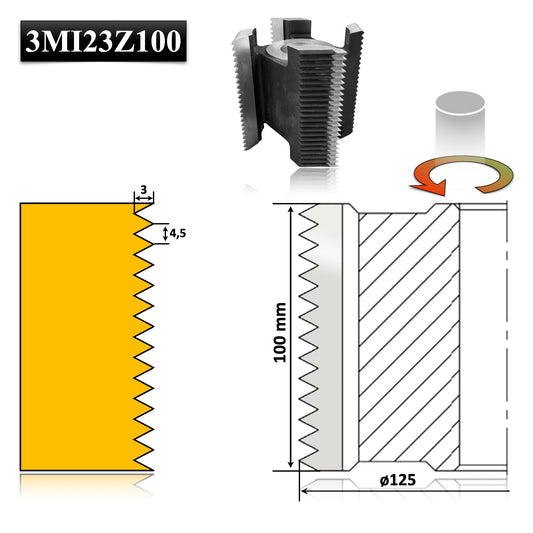 Freză îmbinare în lățime cu dinți HSS M2, spațiu de lucru 100 mm