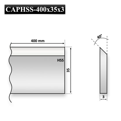 Cutit rindeluire pentru Abric sau Abricht Pilana 400 x 35 x 3 HSS de rindeluit sau geluit lemn