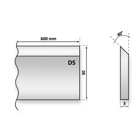 Cutit rindeluire pentru Abric sau Abricht Pilana 600 x 30 x 3 DS de rindeluit sau geluit lemn