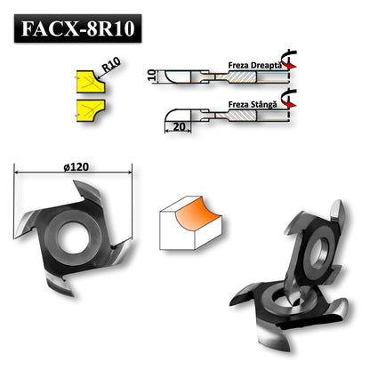 freza alezaj ax 30 raionat lemn convex raza sfert cerc semi radius 10 mm