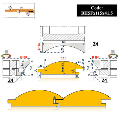 Set Freze Block House (Imitație Bustean) – Lambriu Profil Rotund | HSS M2 | La Comandă