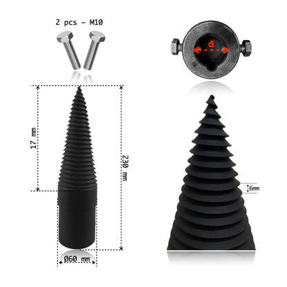 Con Crapător Lemne Spiralat, Tip Burghiu | Ø60 mm - Ø100 mm | Tratat Termic