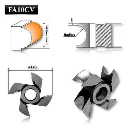 Freze concav jumatate de cerc radius raza semi luna rotunjire cant coada instrumente lemn