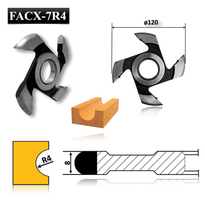 profil sculptat casetat raionat freza lemn convex adanc contur curb raza R4 8 mm