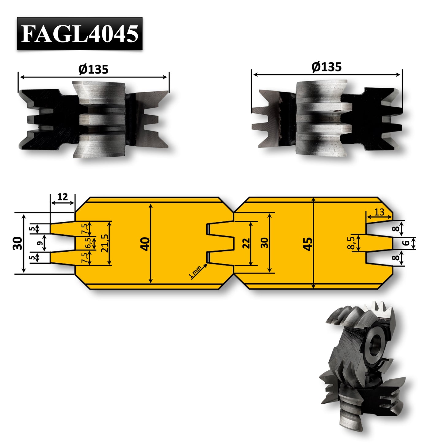 Freze pentru Grinda sau Casute din Lemn 50 mm - FAGL4045