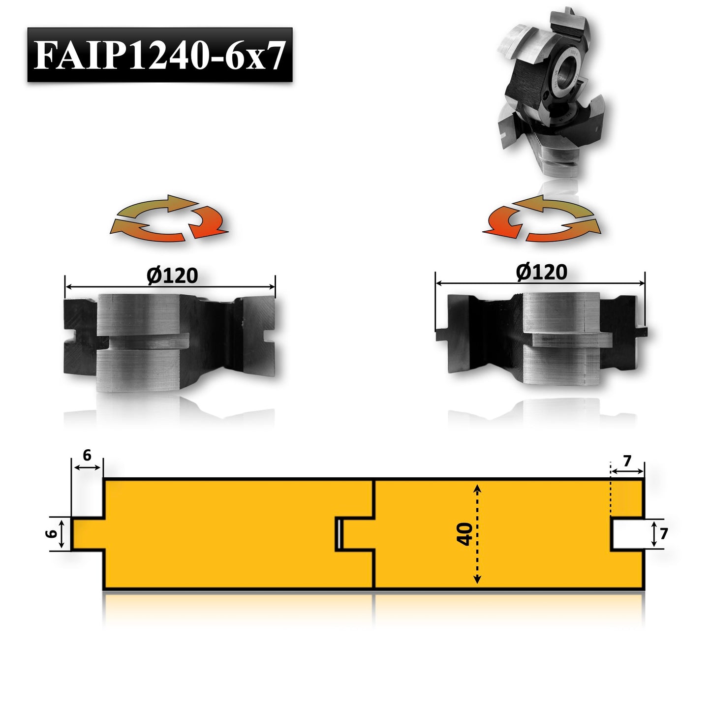 Set freze cu alezaj pentru ax de îmbinare parchet și dușumea din lemn. Ideal pentru prelucrarea îmbinărilor lamba și uluc, nut și feder, cu diametru de 40 mm. Oferă precizie și durabilitate pentru montarea pardoselilor din lemn.