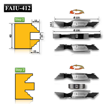 Freze Profil Contraprofil pentru Uși 40 mm - FAIU412