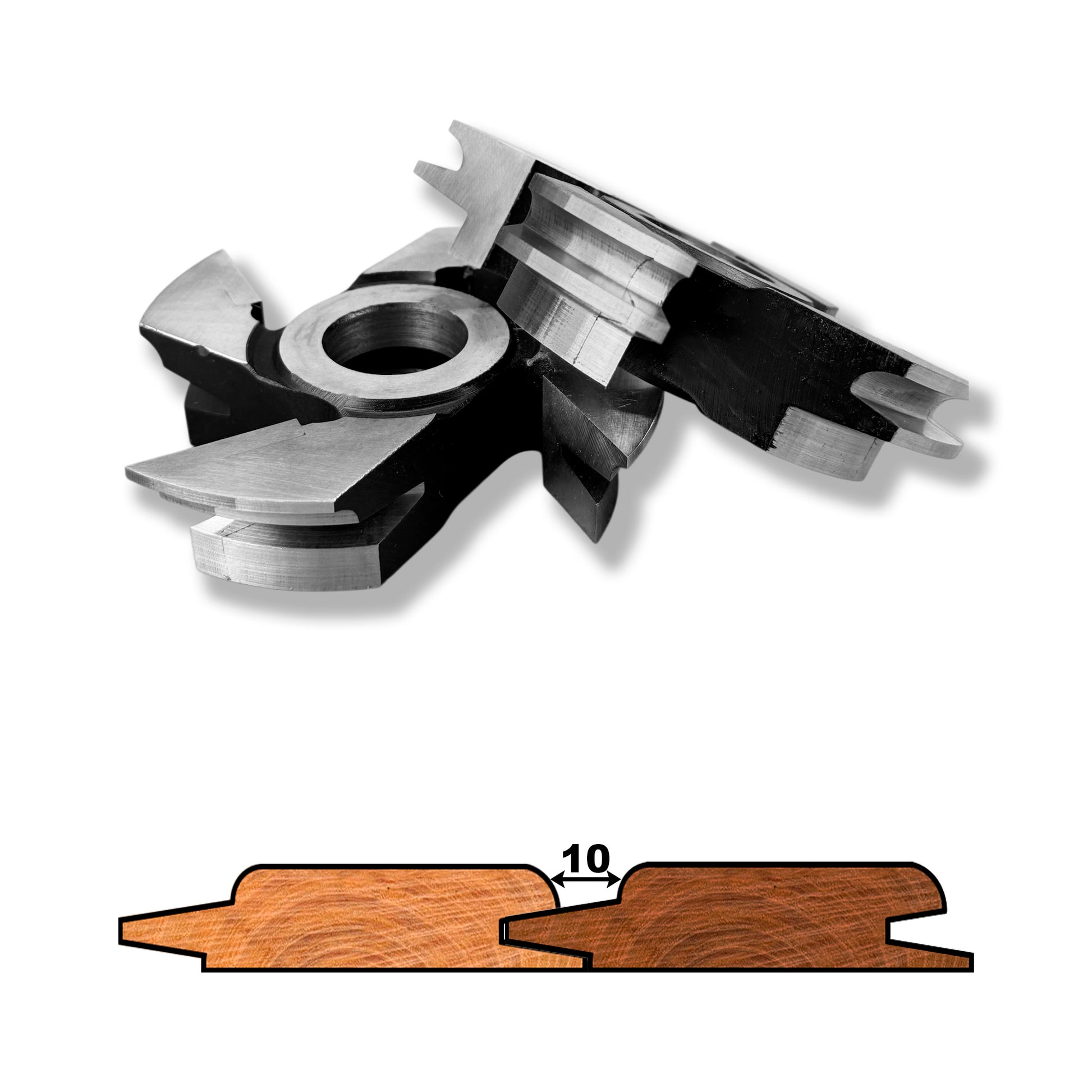 Set Freze lambriu cu profil rotund la imbinare canal de 10 mm cu grosime 26 mm brazate cu hss
