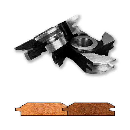 Set Freze pentru lambriu cu profil tesit 30 grade cu imbinare direct in V pentru lemn esenta moale si tare cu o grosime de 26 mm 