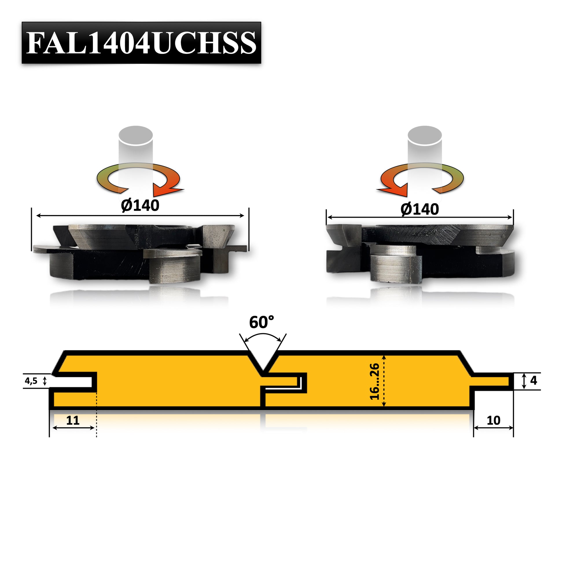 Set Freze pentru Lambriu cu Profil Tesit 30 Grade in V-joint pentru grosime de 6 si 26 mm nu sunt placate cu vidia 