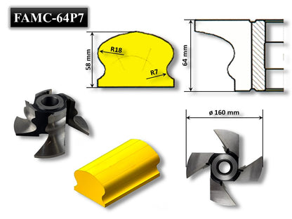 Freza Profilata pt Mana Curenta 64 mm - FAMC17P7