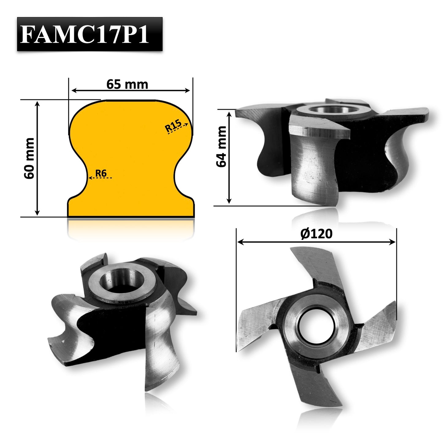 Freză Profilată pentru Mână Curentă 60 mm - FAMC17P1