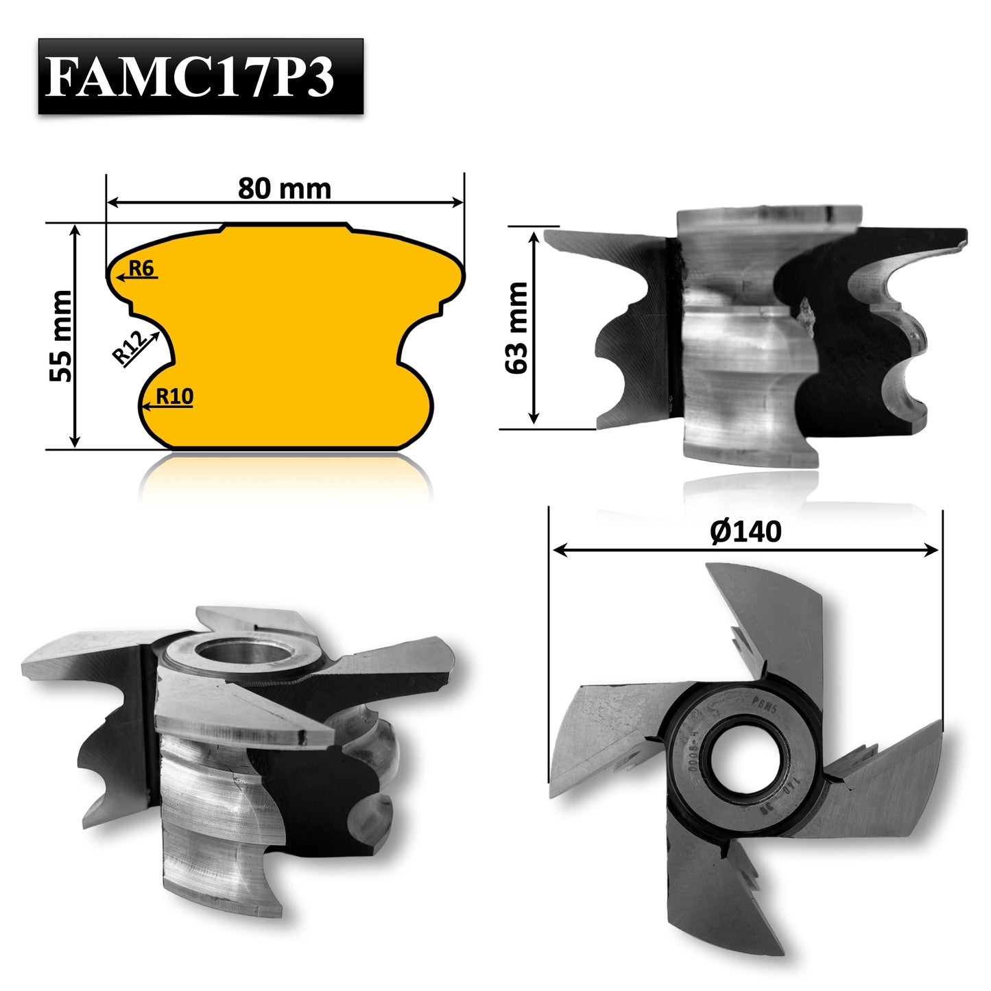 freza alezaj profil mana curenta balustrada boho clasic lemn 63 mm 