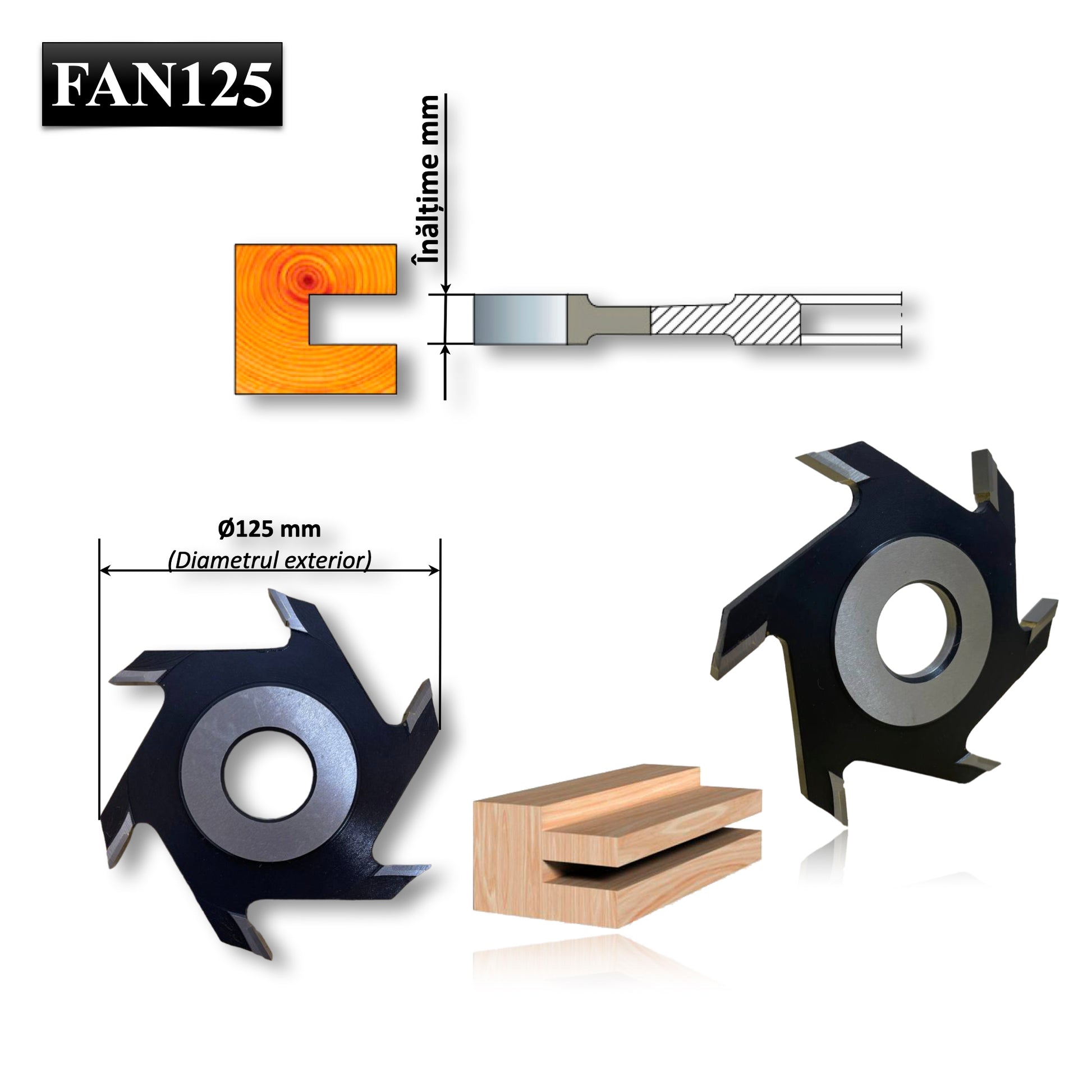 freza freze alezaj ax nut uluc falt uluce faltuire caneluri canale canal cepuire cep scobire scobit vidia hss mdf 125 mm