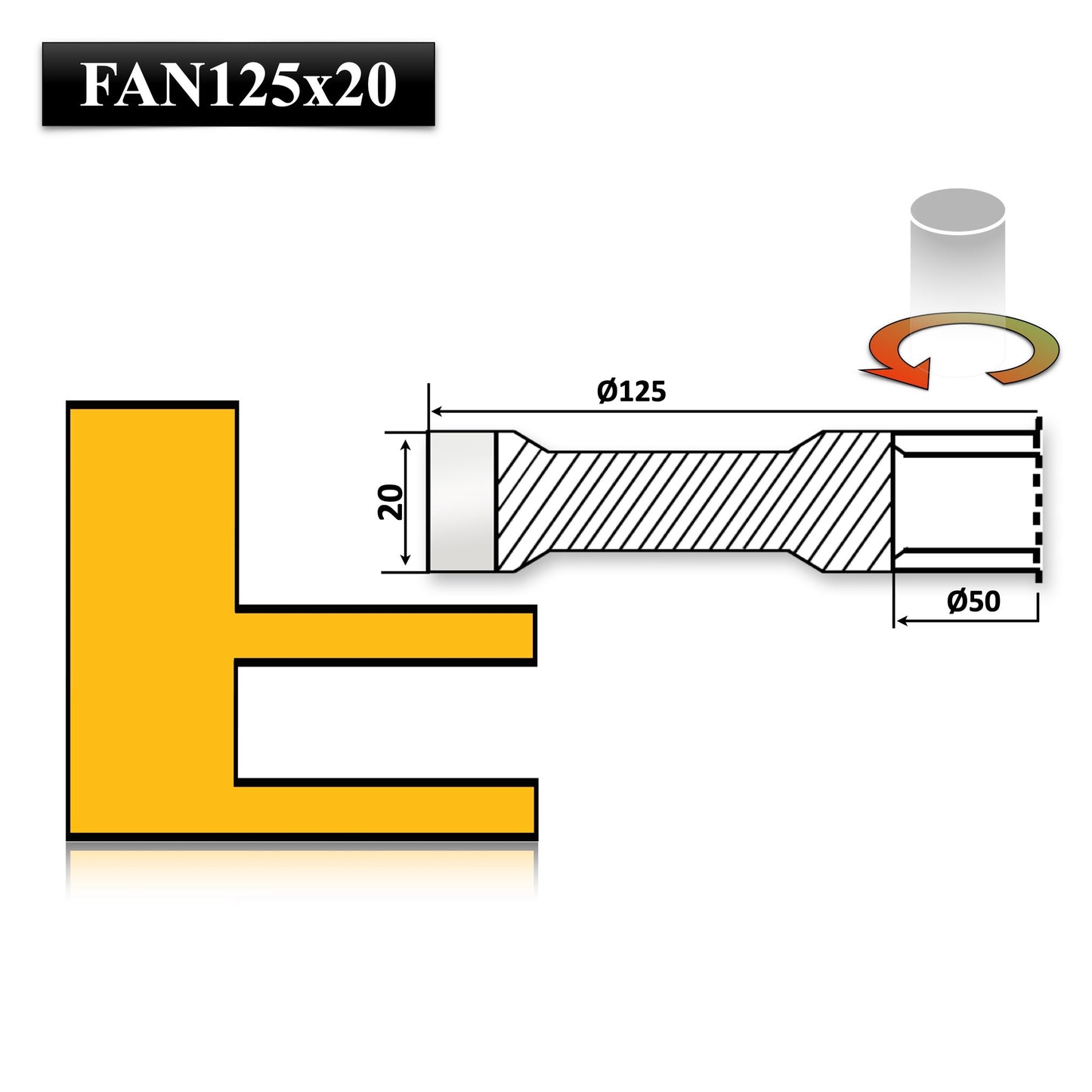 Freza Nut 125 x 30  x 20 Vidia pentru realizarea falt nut sau uluc in lemn sau si rindeluire 