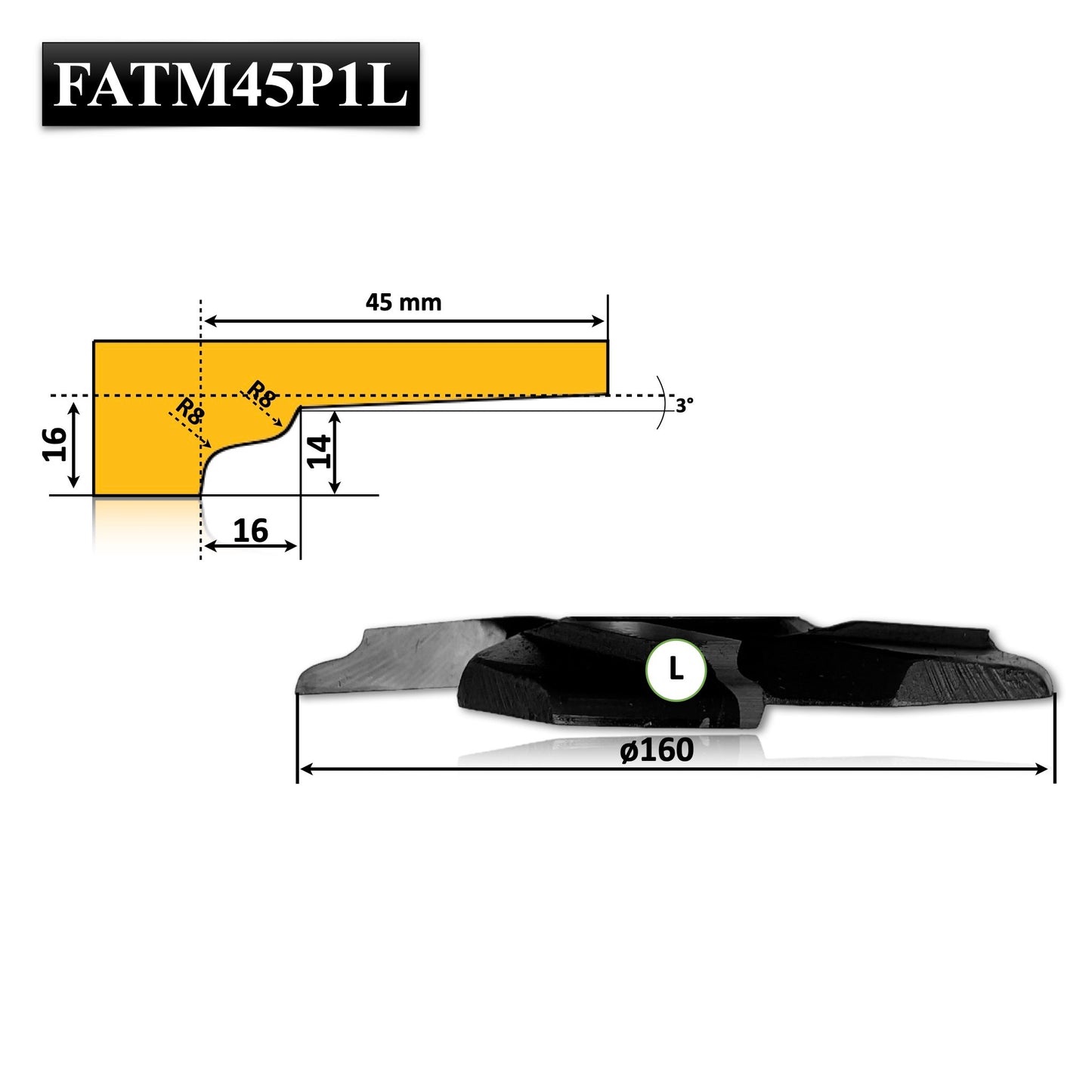 Freza pt Tablie Mobila 45 mm - FATM45P1