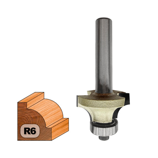 Freză cu Coadă Concav (Sfert de Cerc) D=25mm, S=8mm, R6, Z2 – T.C.T. (Vidia) Vatzo
