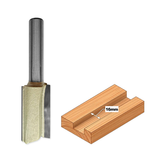 Freză cu Coadă pentru Canal Drept D=16mm, S=8mm, Lc=30mm, L=66mm, Z2 – T.C.T. (Vidia) – Vatzo