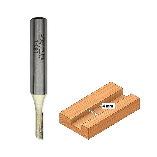 Freză pentru canal drept (deget) un tăiș, D4 mm, coadă d8 mm T.C.T Vidia 1001 Vatzo