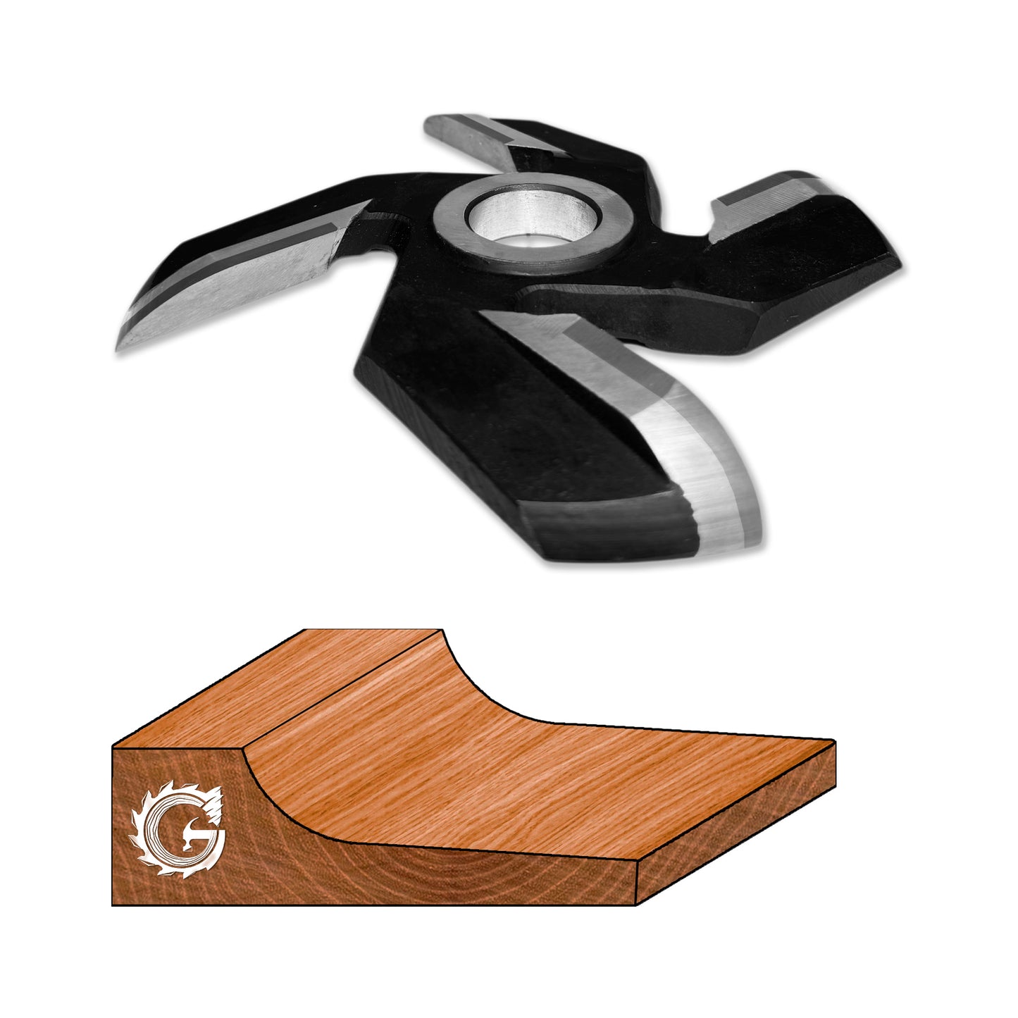 Freza diamentru 200 mm pentru tablie usi cu un profil siplu si neted cu raza de 20 mm