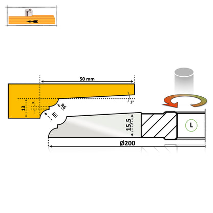 Freză pentru Tăblie Lemn D160 - D200 | Cod Profil - M012-12 | DS Steel