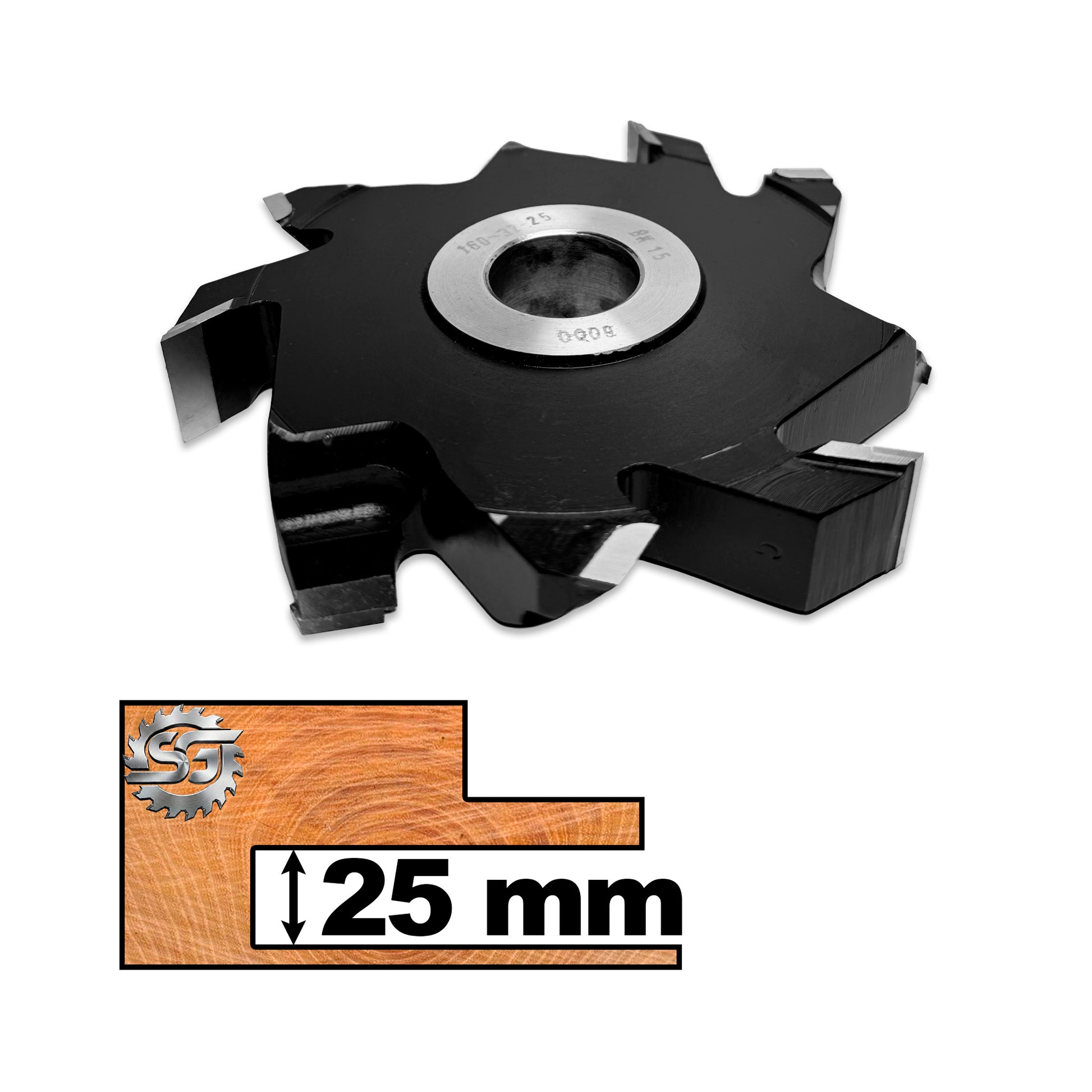 Freză circulară Widia 160x25 mm cu pre-tăietori pentru canale curate în PAL și MDF.