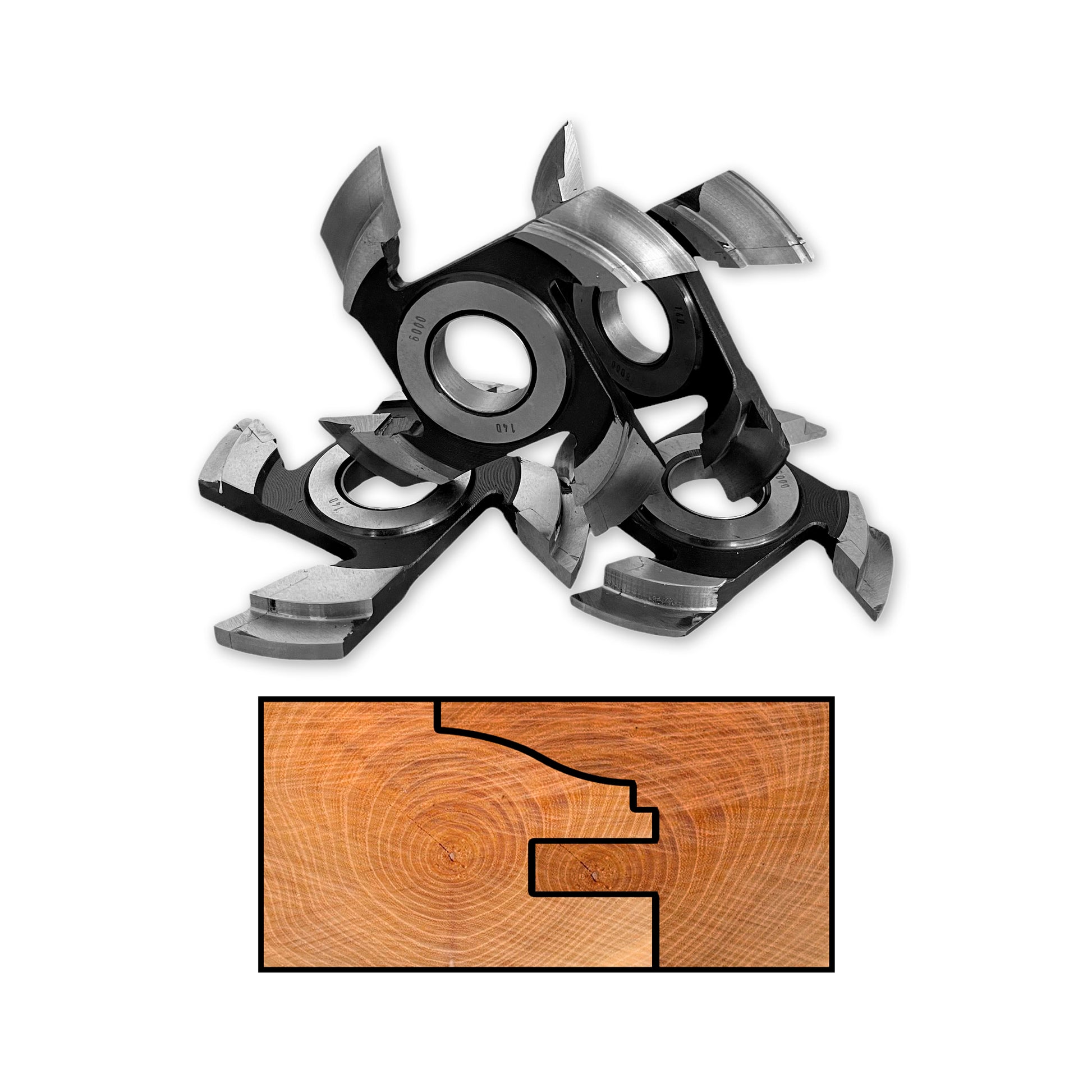 Set de 4 freze profil-contraprofil, HSS, 21 mm, pentru îmbinări precise și durabile în mobilier. Ideal pentru prelucrarea lemnului cu finisaj impecabil.