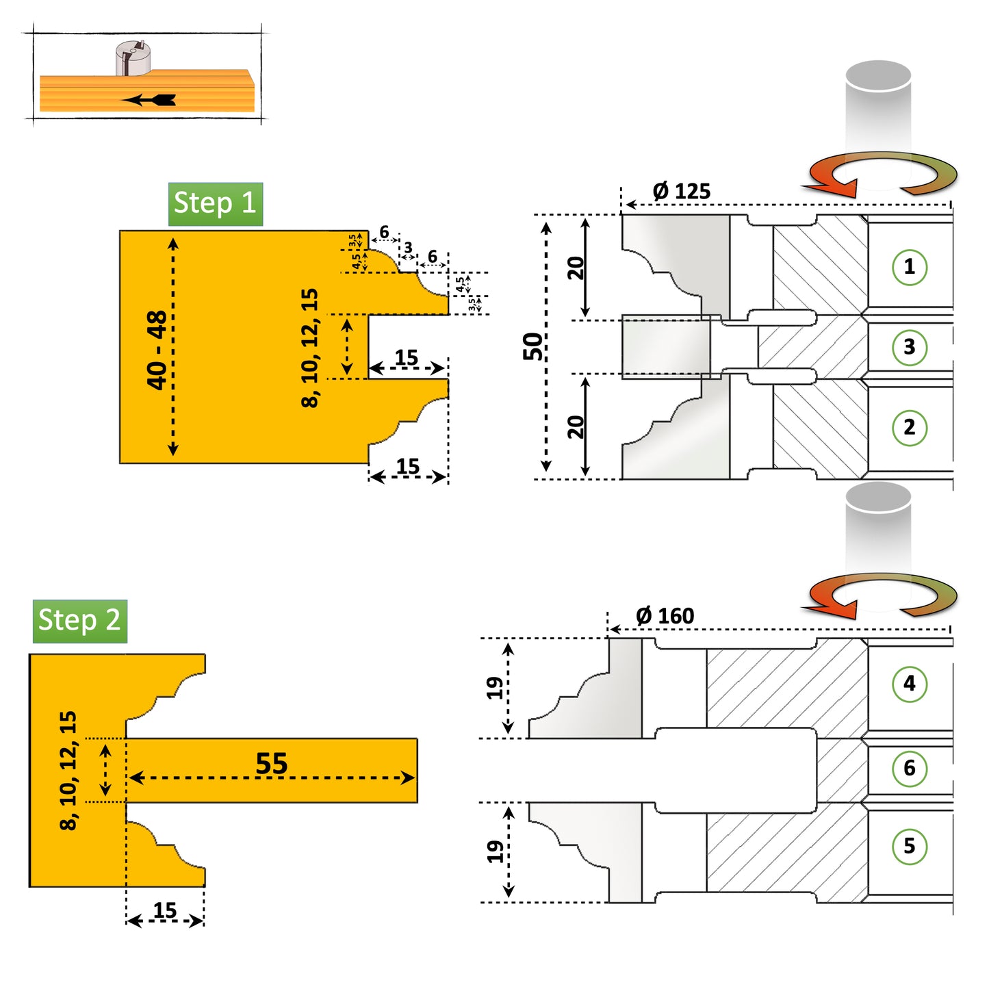 Set Freze Uși de Interior Profil Contraprofil Reglabil 12 - 40 > 48 mm