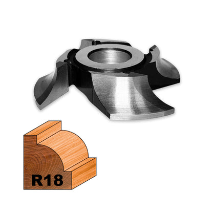 Freza Concavă Sfert de Cerc HSS rotunjire cant cu raza de 18 mm dimensiuni 120 x 30 x 22 R18