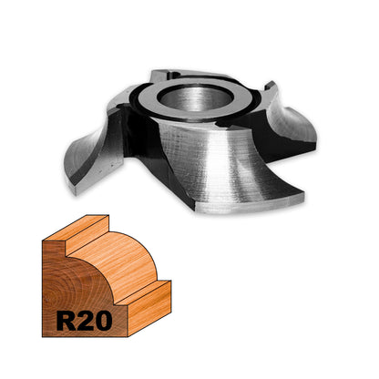 Freza Concavă Sfert de Cerc HSS, rotunjire cant cu raza de 20 mm dimensiuni 120 x 30 x 25 R20