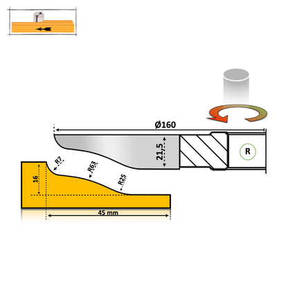 Freză pentru Lemn – Tăblie Mobilă Profil 20 Premium