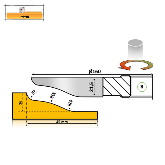 Freză pentru Lemn – Tăblie Mobilă Profil 20 Premium