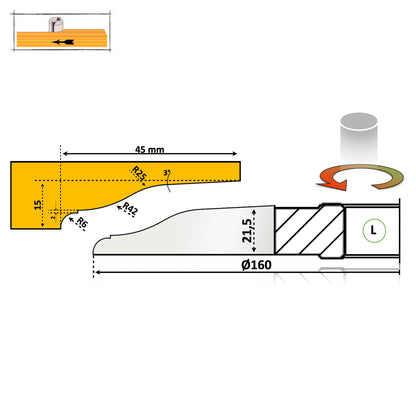 Freză pentru Lemn – Tăblie Mobilă Profil 21 Premium