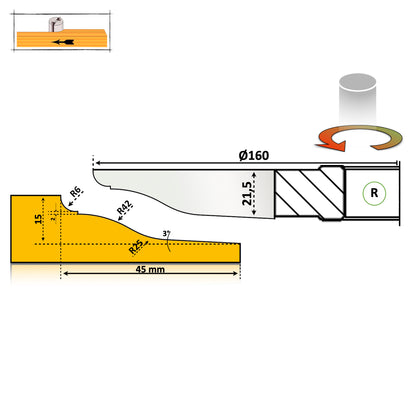 Freză pentru Lemn – Tăblie Mobilă Profil 21 Premium