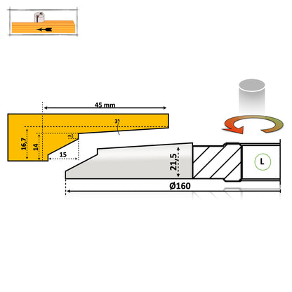 Freză pentru Lemn – Tăblie Mobilă Profil 22 Premium