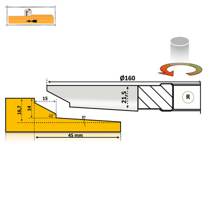 Freză pentru Lemn – Tăblie Mobilă Profil 22 Premium