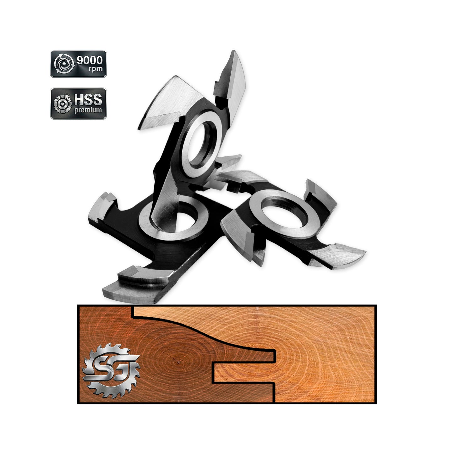 Set Freze Profil Contraprofil pentru Imbinare Mobila de interior de 21 mm brazate cu hss pentru lemn esenta moale sitare 